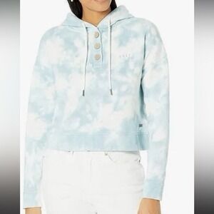 Roxy Cute Women's Soft Cropped Blue Tie Dye Small Hoodie